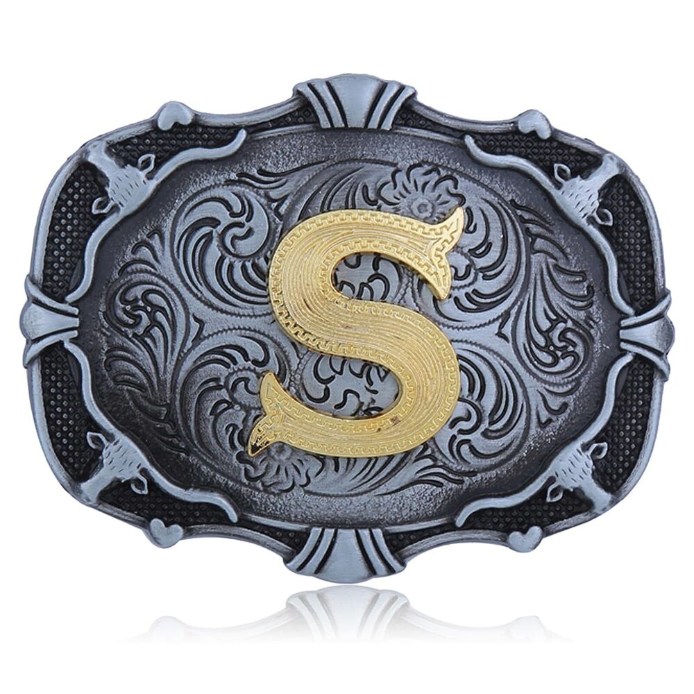 7080 Wstern Cowboy Belt Buckle Initial Letters ABCDJMR Texas Rodeo Belt